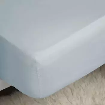 Простыня Belledorm Percale Easy Care Extra Deep Fit BM173 (Superking) (Светло-синий)