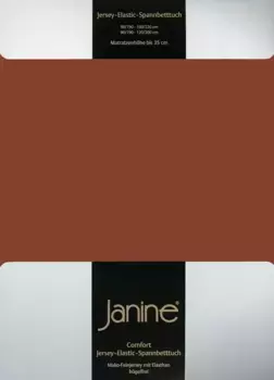 Простыня Janine "ЭЛАСТИК 5002", для матрасов высотой до 35 см, 95% хлопок, высокое качество, прочная 140-160х200-220 см, 1 шт., цвет tabasco