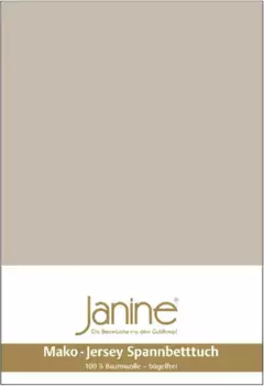 Простыня Janine "MAKO-FEINJERSEY 5007", из 100% хлопка, для матрасов высотой до 26 см 90-100х190-200 см, 1 шт., цвет naturell