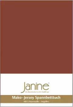 Простыня Janine "MAKO-FEINJERSEY 5007", из 100% хлопка, для матрасов высотой до 26 см 90-100х190-200 см, 1 шт., цвет tabasco