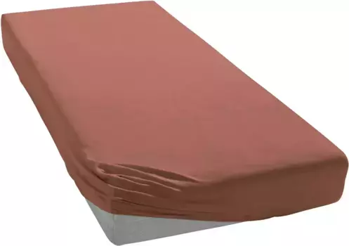 Простыня Janine "MAKO-FEINJERSEY 5007", из 100% хлопка, для матрасов высотой до 26 см 140-160х200 см, 1 шт., цвет siena