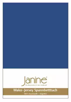 Простыня Janine "MAKO-FEINJERSEY 5007", из 100% хлопка, для матрасов высотой до 26 см 90-100х190-200 см, 1 шт., цвет royalblau
