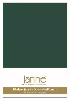 Простыня Janine "MAKO-FEINJERSEY 5007", из 100% хлопка, для матрасов высотой до 26 см 140-160х200 см, 1 шт., зеленый
