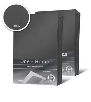 Простыня One-Home Jersey anthrazit 90x200 cm, 90x25x200 см, антрацитовый