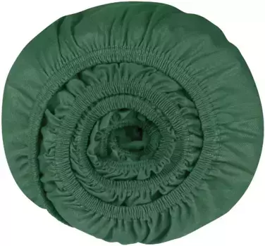 Простыня Schiesser "Flexi из 95 % хлопка и 5 % эластана премиум-качества", подходит для высоких матрасов и кроватей с пружинными матрасами, выполнена в зеленом цвете 150х200 см, 1 шт., темно-зеленый