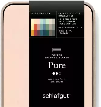 Простыня Schlafgut "PURE TOPPER" хлопковый 120-130х200-220 см, цвет red light