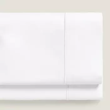 Простыня Zara Home Sateen With Trim 400 Thread Count, белый