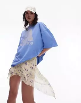 Прозрачная асимметричная юбка с цветочным швом Topshop
