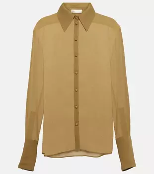 Прозрачная рубашка Tory Burch, зеленый