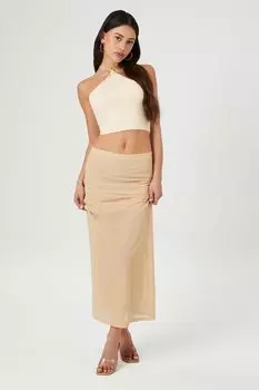 Прозрачная юбка-макси Forever 21, нюд