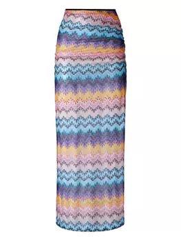 Прозрачная юбка макси Missoni, синий