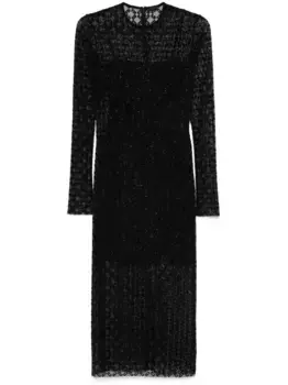 Прозрачное платье миди Givenchy, черный