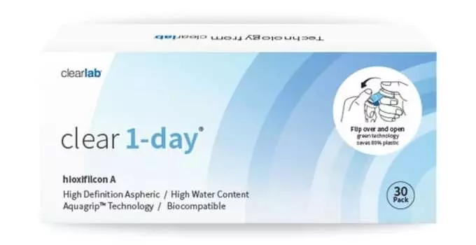Прозрачные линзы All-Day, Ежемесячные линзы -5,00 Clearlab, бесцветный