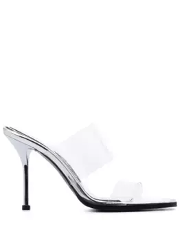 Прозрачные мюли Alexander McQueen, серебяный
