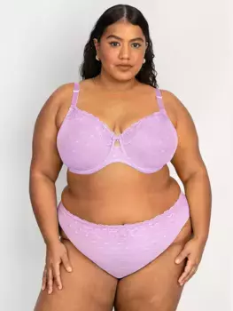 Прозрачные трусики Whisper с высоким вырезом Curvy Couture, цвет Stellar Orchid