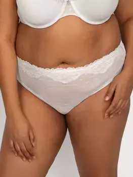Прозрачные трусики Whisper с высоким вырезом Curvy Couture, белый
