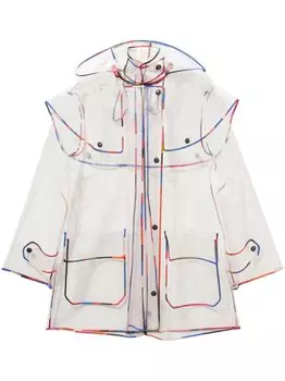 Прозрачный дождевик с капюшоном PUCCI, белый