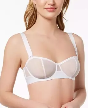 Прозрачный сетчатый бюстгальтер без бретелек DK4939 DKNY, белый