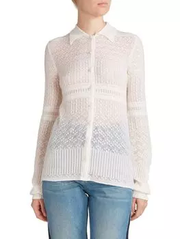 Прозрачный вязаный кардиган Chloé Ivory
