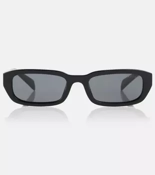 Прямоугольные солнцезащитные очки Prada, черный