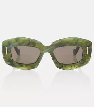 Прямоугольные солнцезащитные очки Screen Anagram Loewe, Marble Green