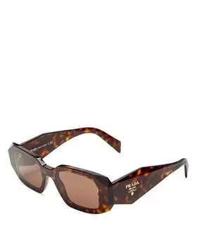 Прямоугольные солнцезащитные очки Symbole, 49 мм Prada, цвет Brown