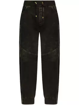 Прямые брюки Balmain из хлопка, черный