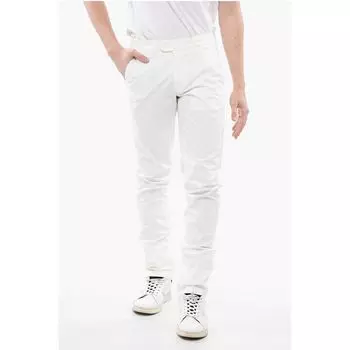 Прямые брюки ID из хлопка и стретч-хлопка с обычной талией Corneliani, White