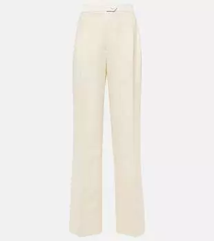 Прямые брюки из хлопка и шерсти Etro, белый