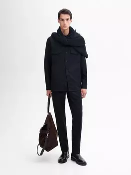 Прямые брюки из смеси шерсти Massimo Dutti, синий