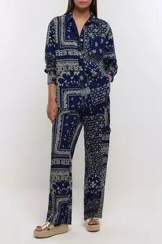 Прямые брюки карго River Island, синий