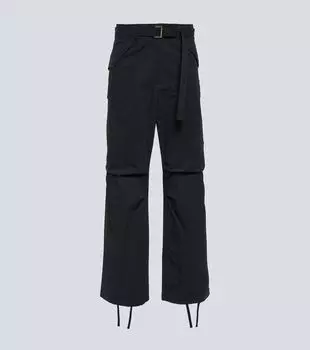 Прямые брюки-карго Sacai, черный