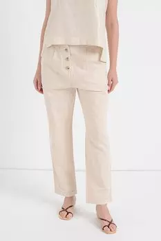 Прямые брюки с льном Esprit, белый