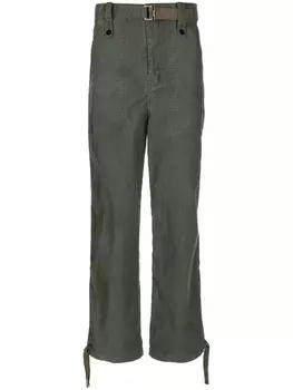 Прямые брюки sacai, зеленый