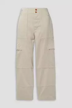 Прямые брюки Samson из хлопкового полотна ISABEL MARANT TOILE, экру