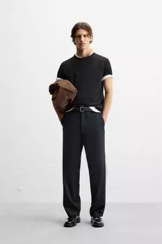 Прямые брюки ZARA, темно-синий