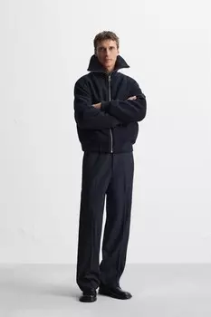 Прямые брюки ZARA, темно-синий
