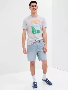 Прямые джинсовые шорты Gap, синий