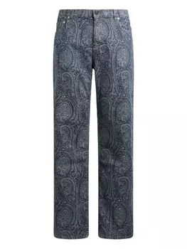 Прямые джинсы ETRO жаккардовые, серый