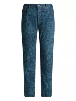 Прямые джинсы ETRO жаккардовые, синий