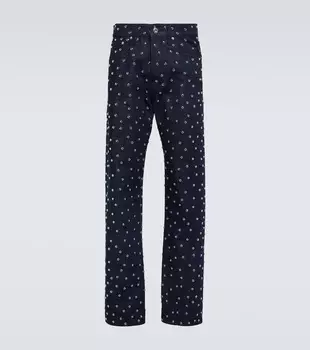 Прямые джинсы с заклепками Lanvin, синий