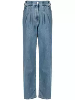 Прямые джинсы со складками MSGM, синий