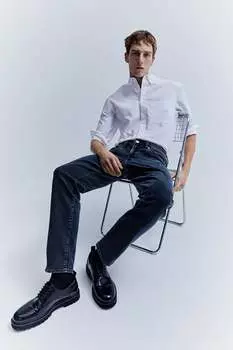 Прямые джинсы стандартного кроя H&M, синий