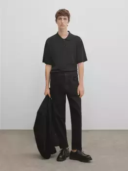 Прямые джинсы - studio Massimo Dutti, черный