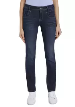 Прямые джинсы TOM TAILOR "Alexa Straight" с контрастными швами, цвет Dark Stone Washed