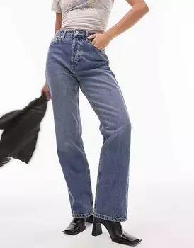 Прямые джинсы Topshop Hourglass Kort, средний синий