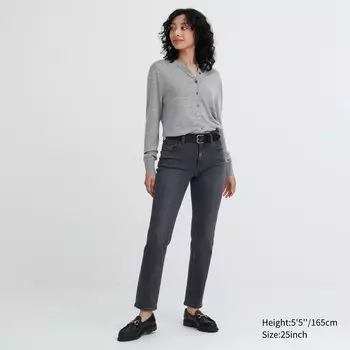 Прямые джинсы узкого кроя Uniqlo, серый