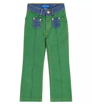 Прямые джинсы wrangler со вставками Mini Rodini, зеленый