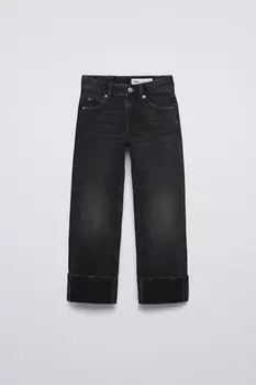Прямые джинсы ZARA, черный