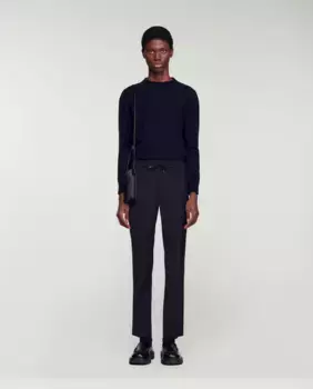 Прямые мужские брюки стрейч Sandro, черный
